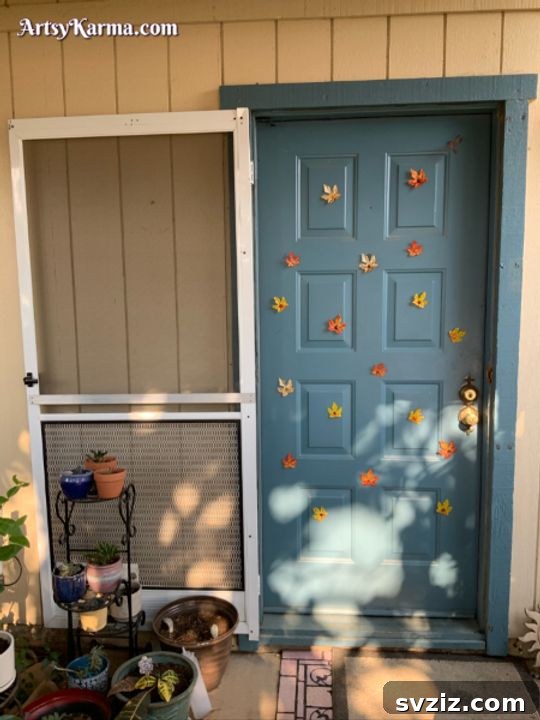 DIY Leaf Decor For Front Door