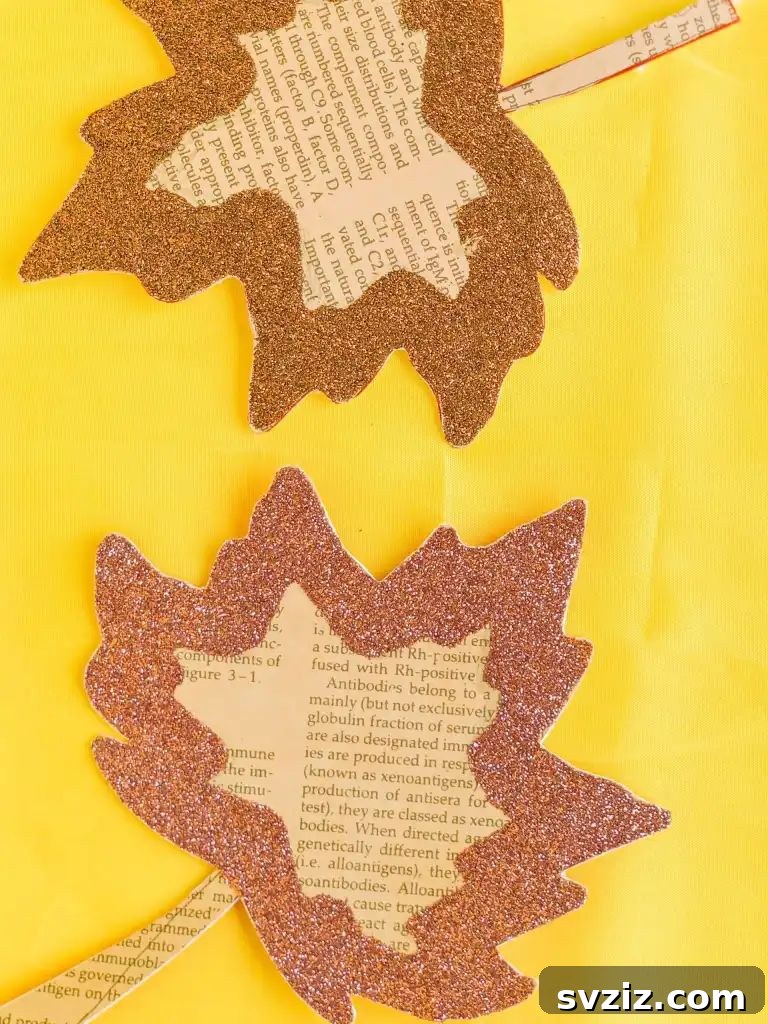 Upcycled Glitter Autumn Leaf Craft