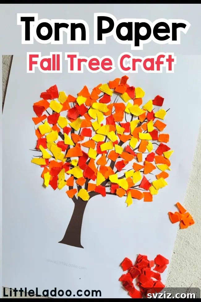 Torn Paper Fall Tree Craft