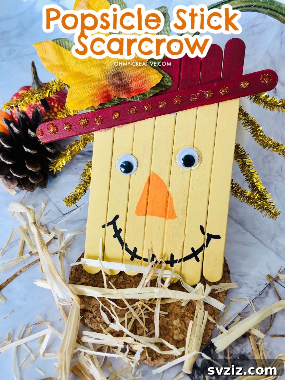 Popsicle Stick Scarecrow Fall Craft