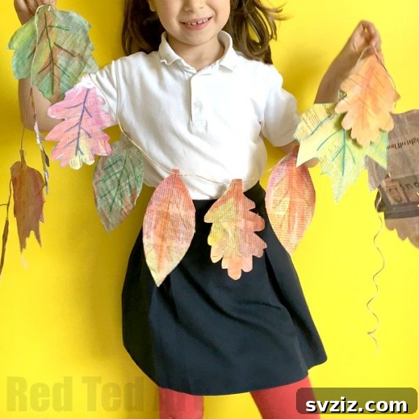 Newspaper Leaf Garland