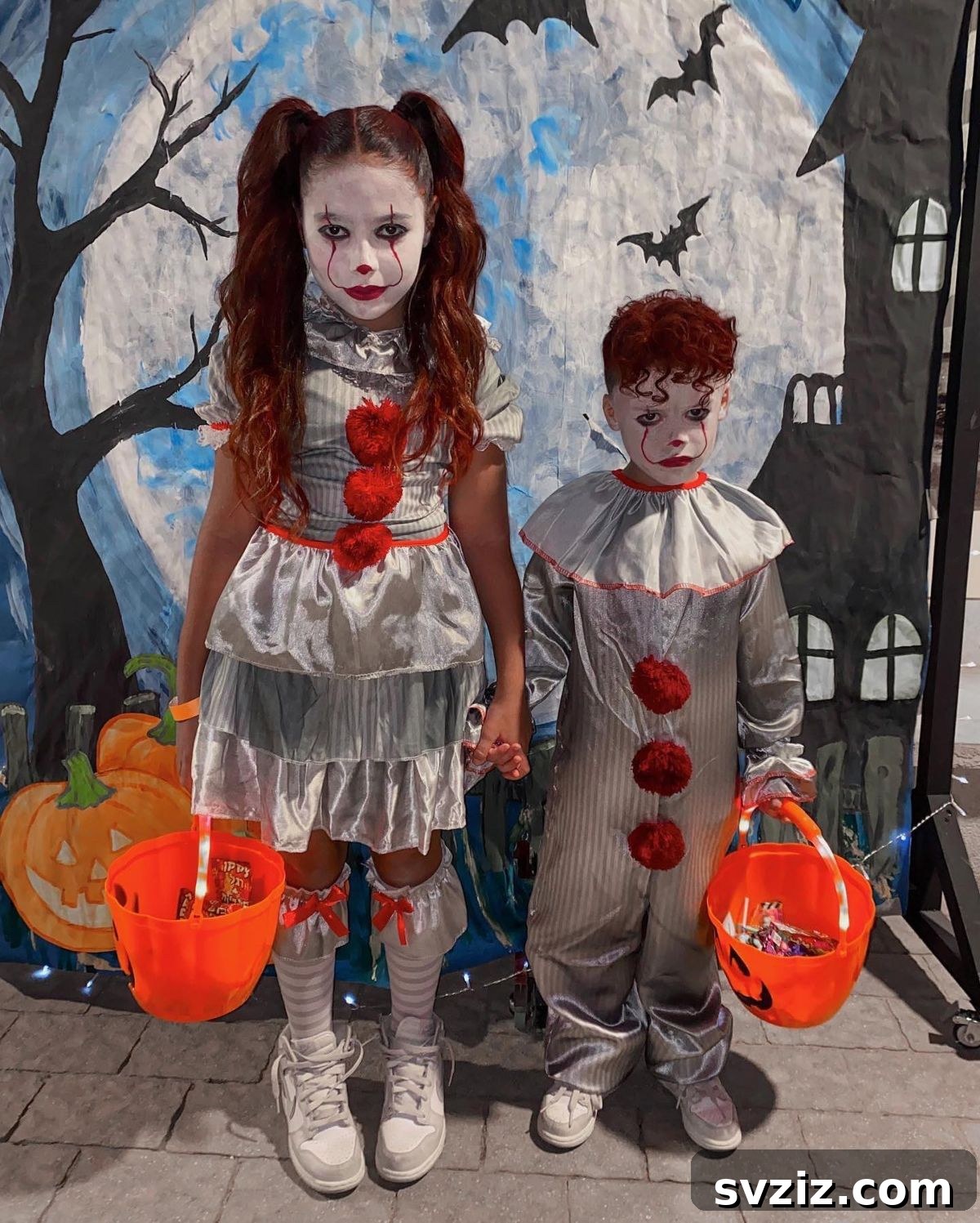 Scary Cute Halloween Clowns Costume for Kids