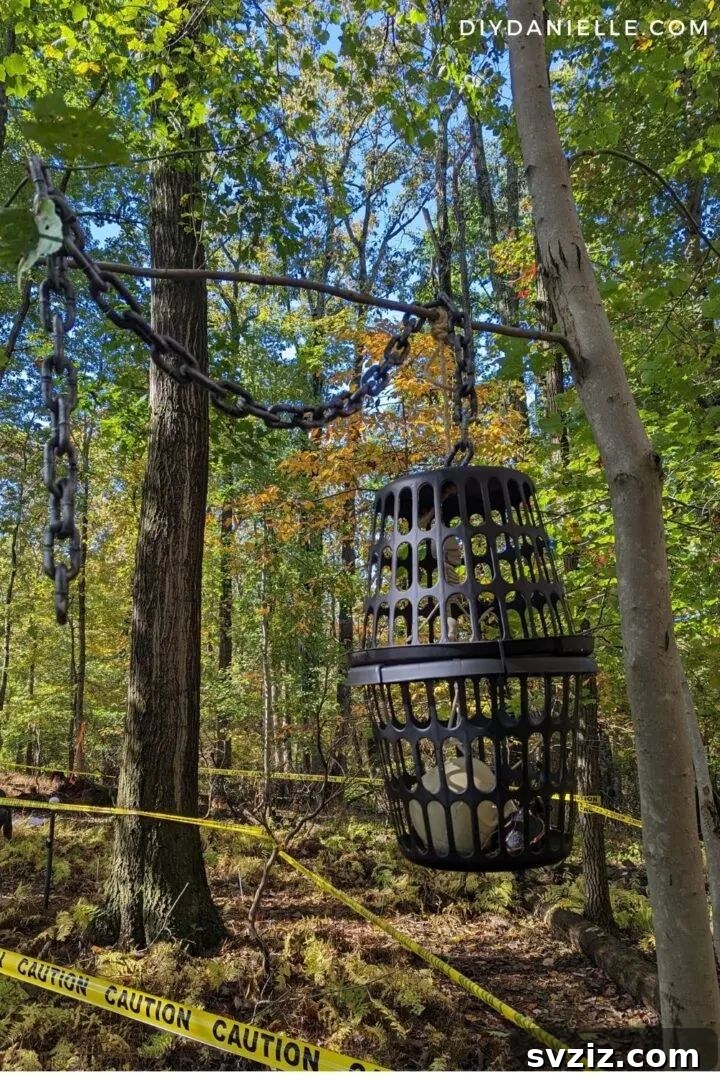 DIY laundry basket skeleton cages Halloween decor