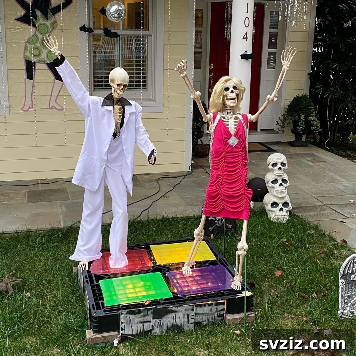 Unique Halloween disco inferno with skeleton dancers