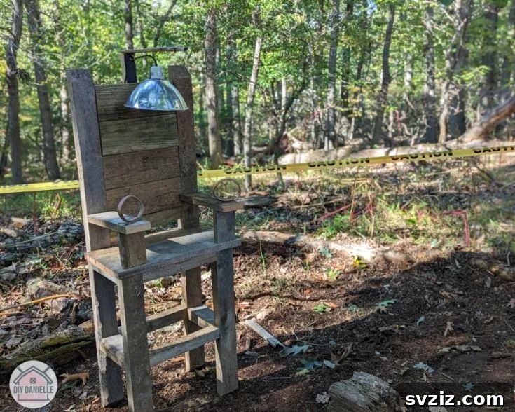 DIY scrap wood electric chair Halloween decoration