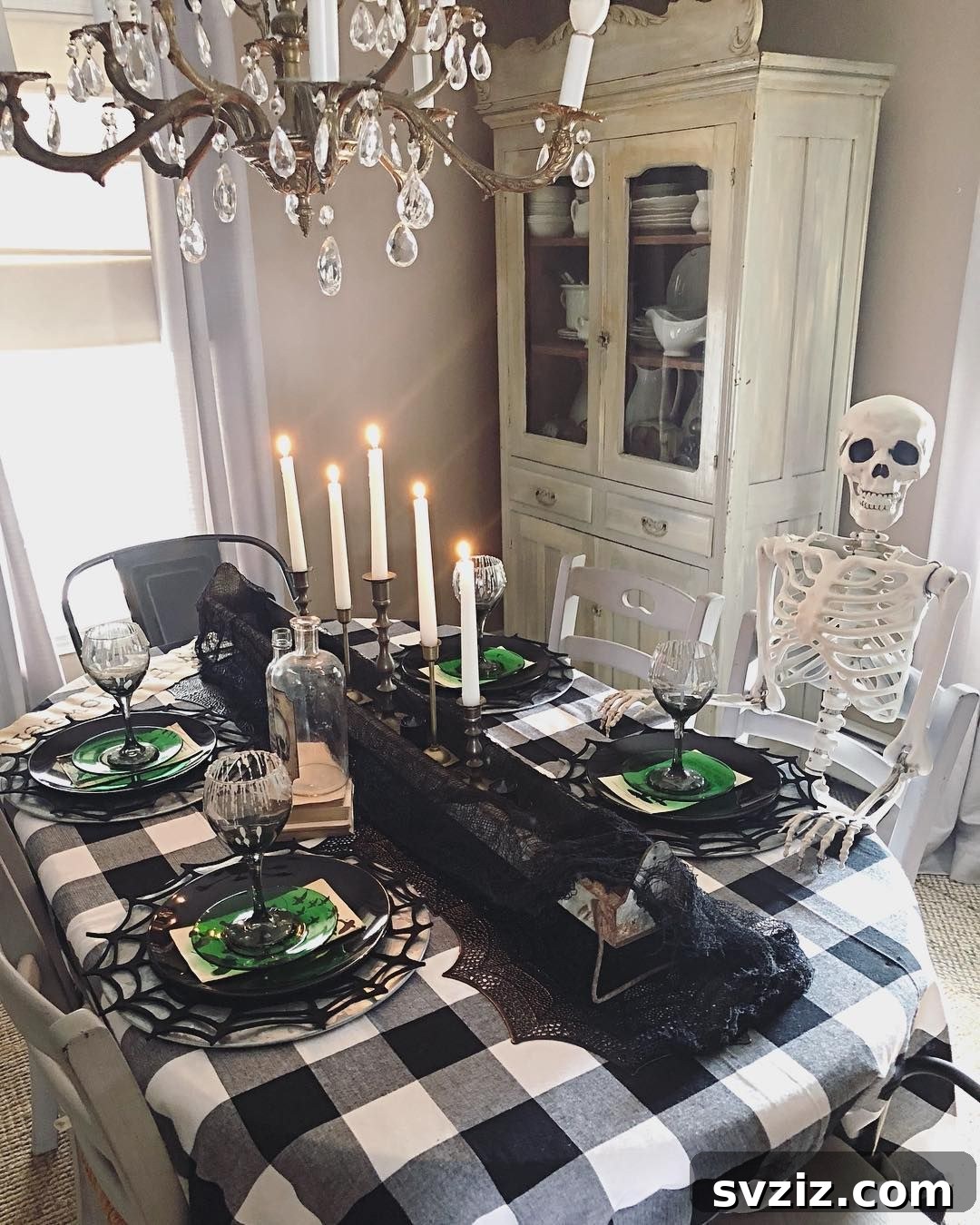 Transform Your Table: Haunting Halloween Decor Inspirations 14 skeleton guests