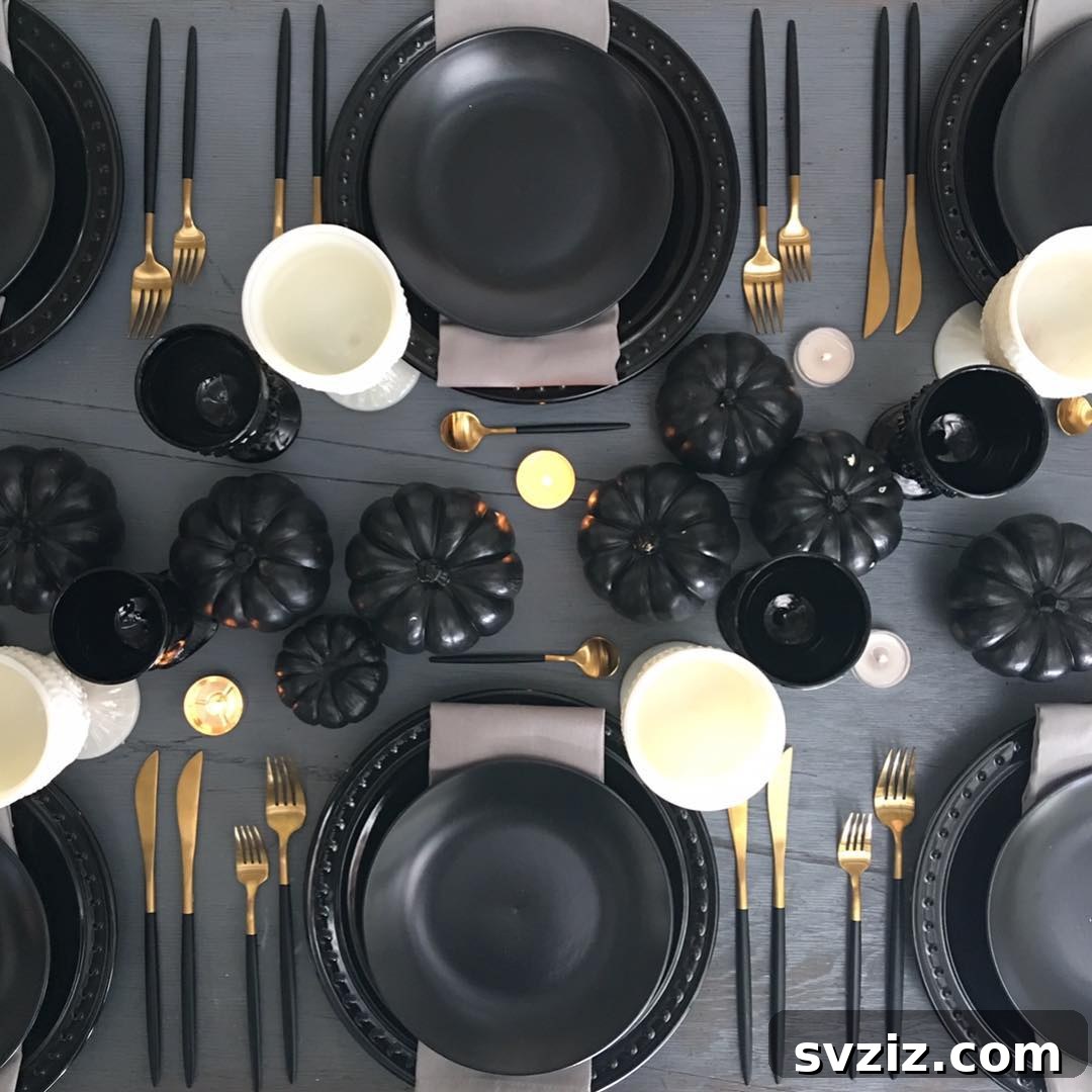Transform Your Table: Haunting Halloween Decor Inspirations 17 Black on Black