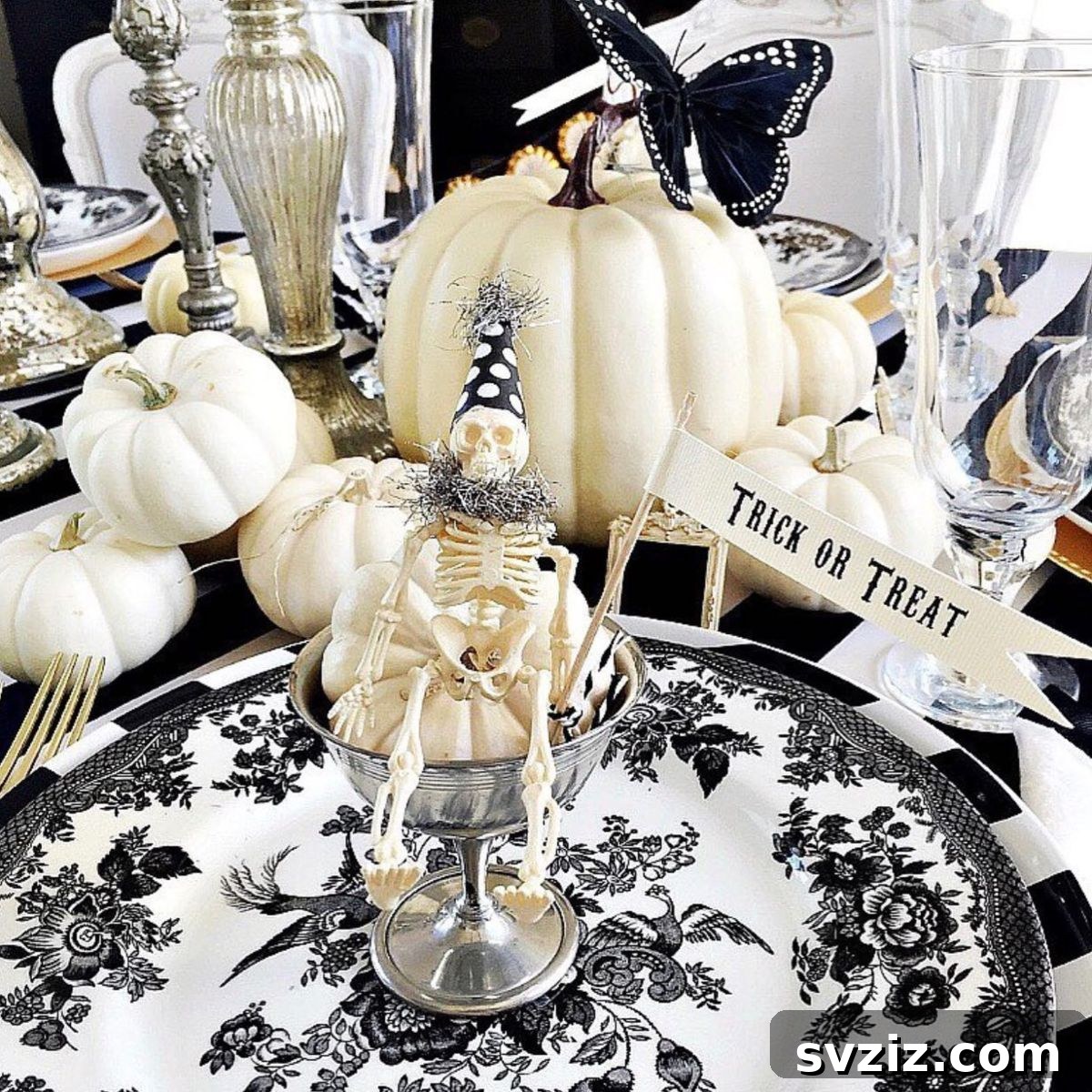 Transform Your Table: Haunting Halloween Decor Inspirations 18 Black and White Decorative Plates
