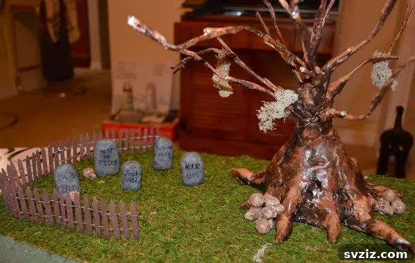 Transform Your Table: Haunting Halloween Decor Inspirations 3 graveyard scene