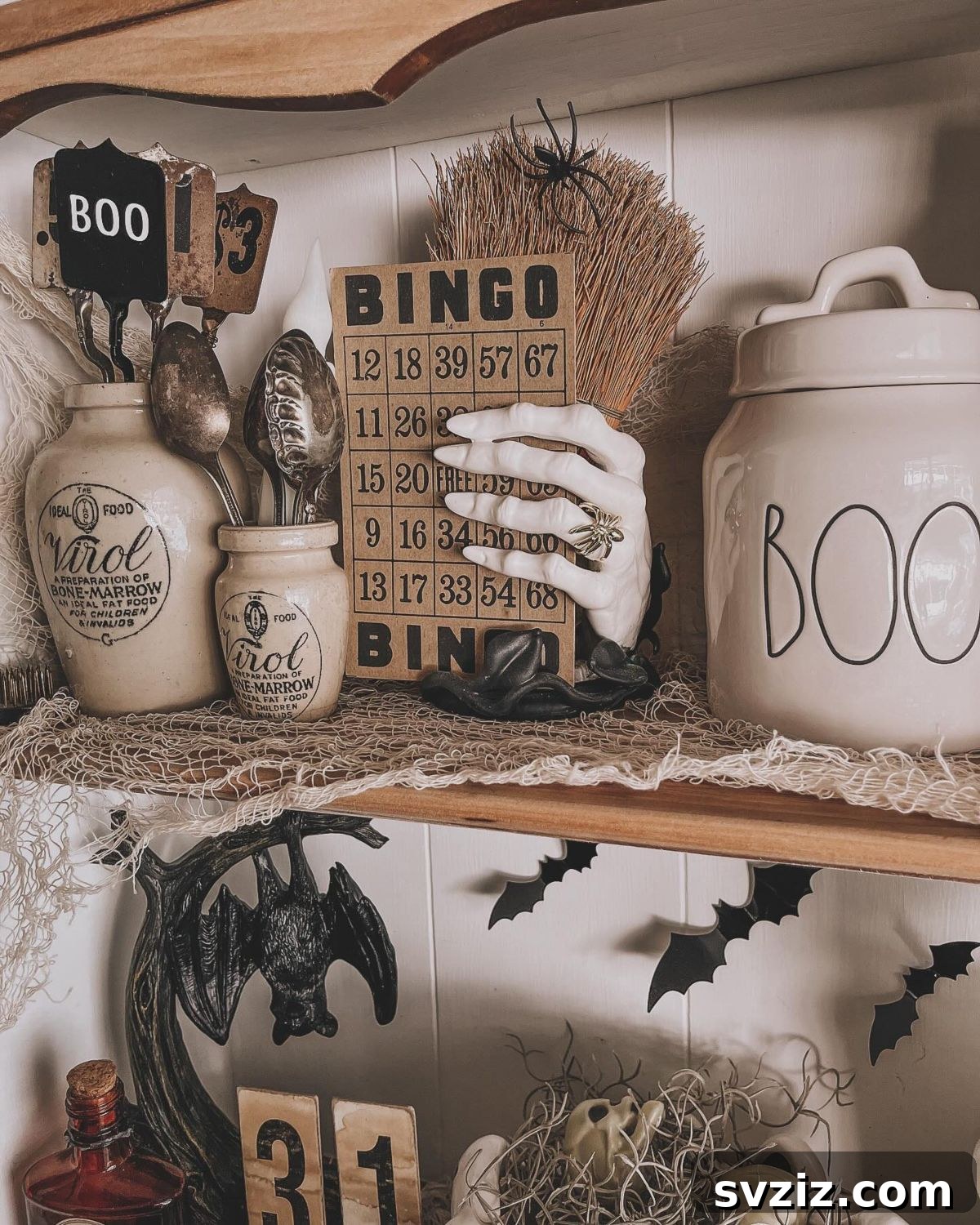 Spine-Chilling Interiors: 31 Scary Halloween Decor Ideas 16 scary shelves