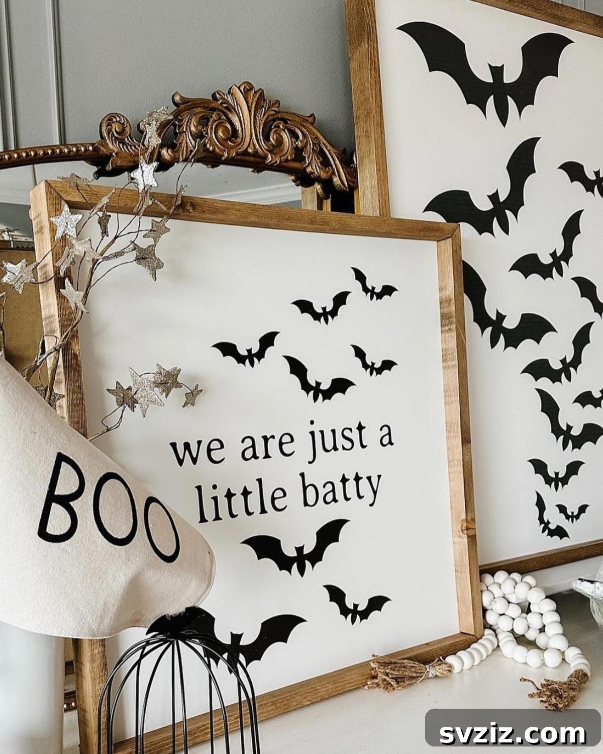 Spine-Chilling Interiors: 31 Scary Halloween Decor Ideas 19 batty sign