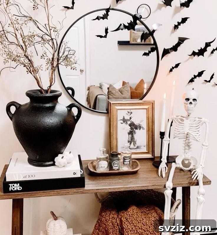 Spine-Chilling Interiors: 31 Scary Halloween Decor Ideas 20 simple decor