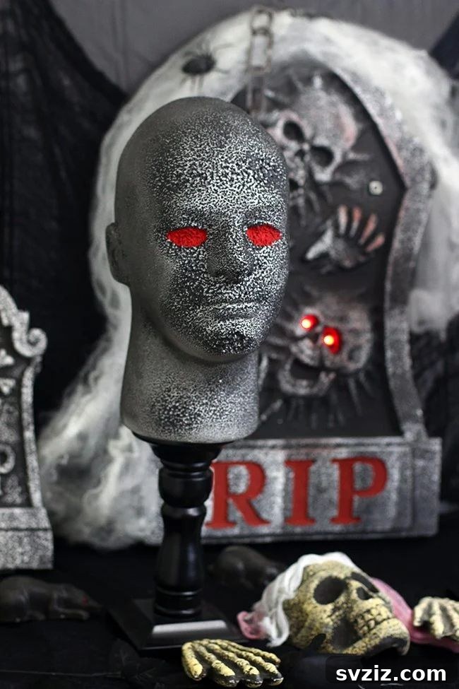 Spine-Chilling Interiors: 31 Scary Halloween Decor Ideas 22 Evil Styrofoam Heads