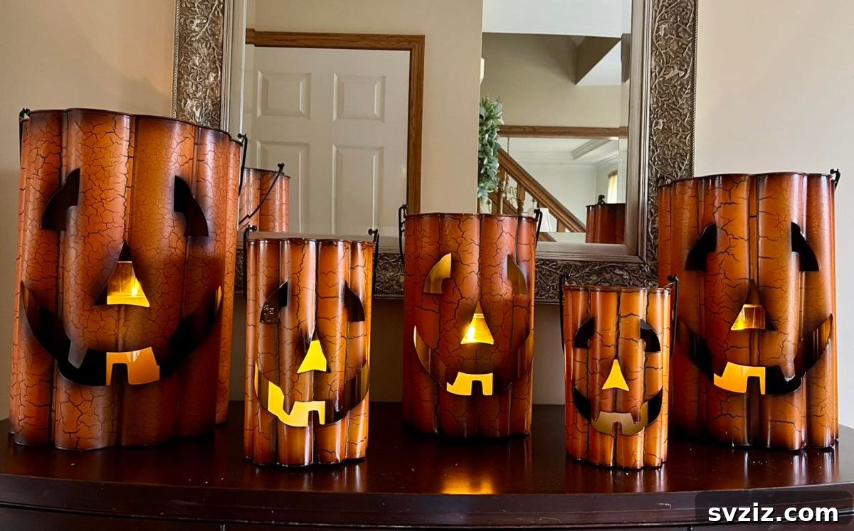 Spine-Chilling Interiors: 31 Scary Halloween Decor Ideas 24 pumpkin lanterns