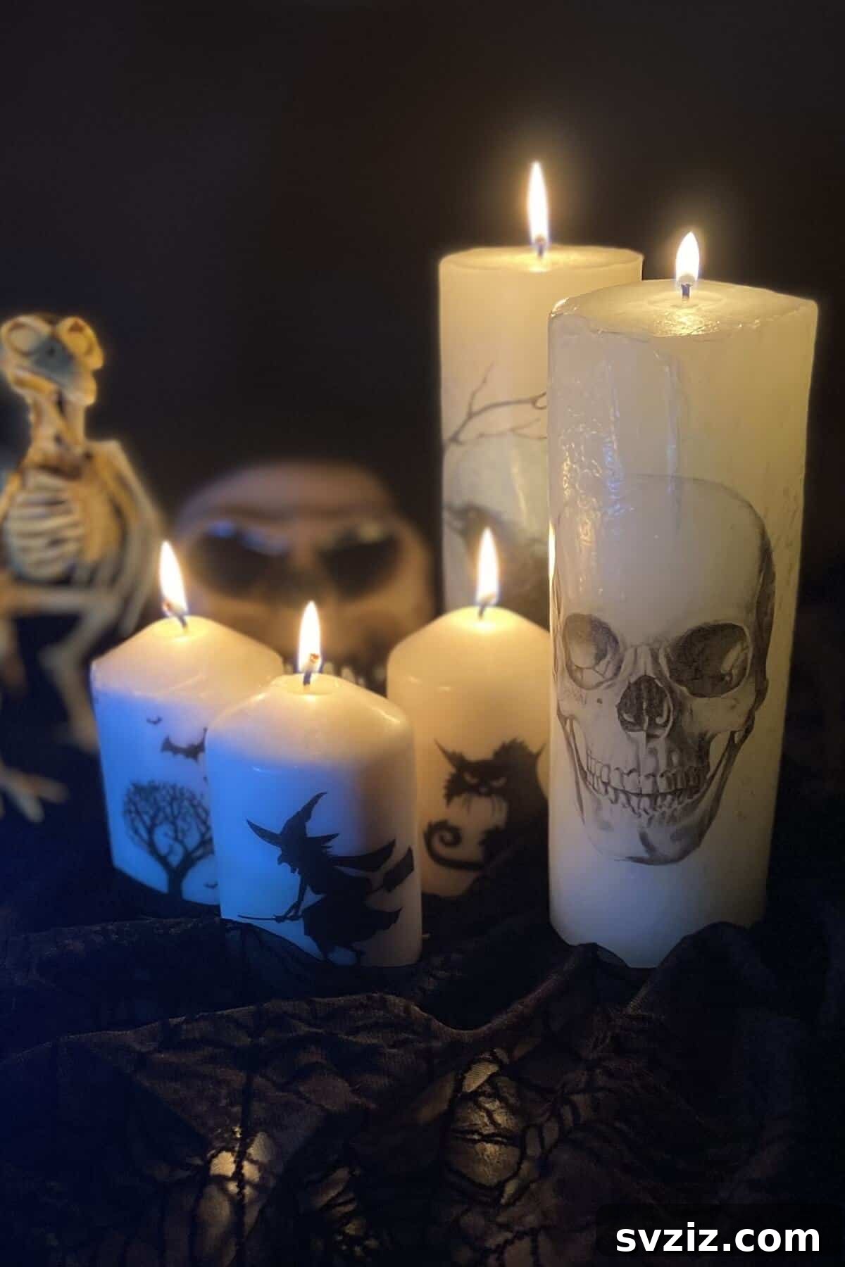 Spine-Chilling Interiors: 31 Scary Halloween Decor Ideas 4 image transfer candles