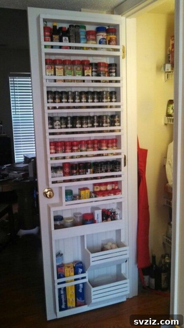 Pantry door shelves for extra kitchen storage