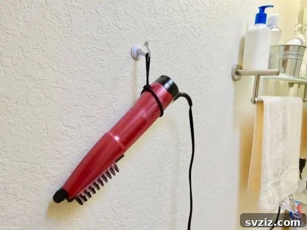 DIY hair dryer wall mount for bathroom tools
