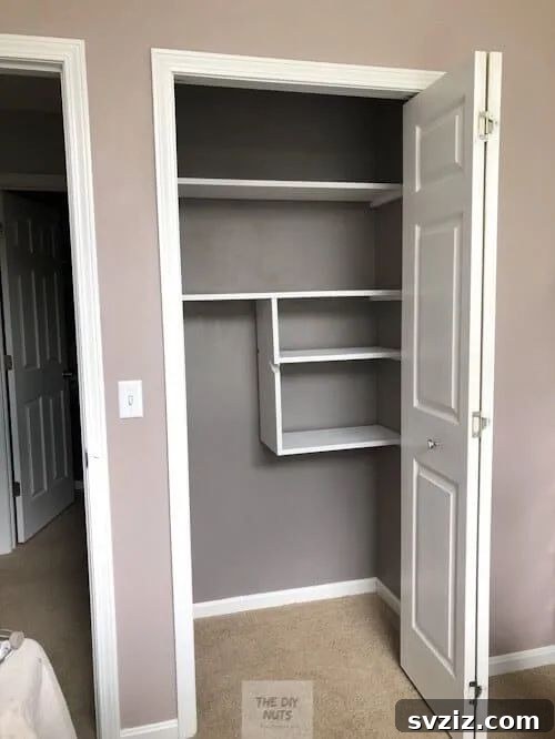 DIY small closet shelves for maximizing vertical storage