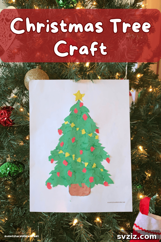 41 Quick & Easy Christmas Crafts to Finish in 15 Minutes 11 Creative Torn Paper Christmas Tree Art for Kids