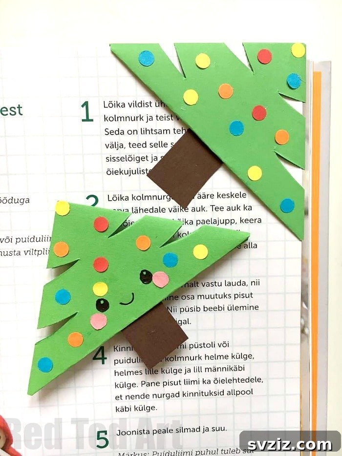 41 Quick & Easy Christmas Crafts to Finish in 15 Minutes 13 Festive Christmas Tree Bookmark for Holiday Reading