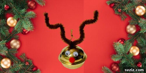 41 Quick & Easy Christmas Crafts to Finish in 15 Minutes 14 Charming Jingle Bell Reindeer Ornament Craft for Kids