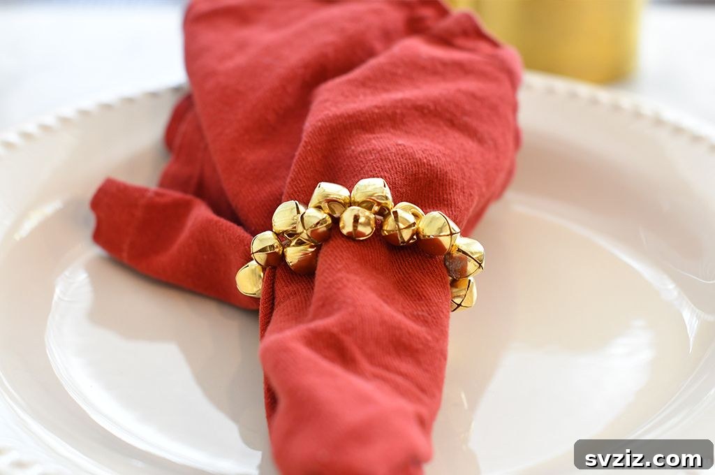 41 Quick & Easy Christmas Crafts to Finish in 15 Minutes 15 Elegant Gold Bell Napkin Rings for Sophisticated Holiday Tables