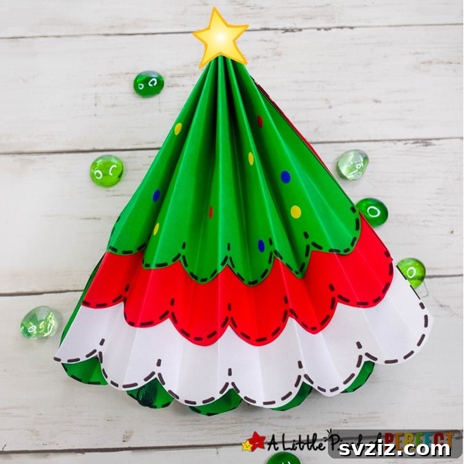 41 Quick & Easy Christmas Crafts to Finish in 15 Minutes 20 Vibrant Paper Accordion Christmas Tree Craft for Kids