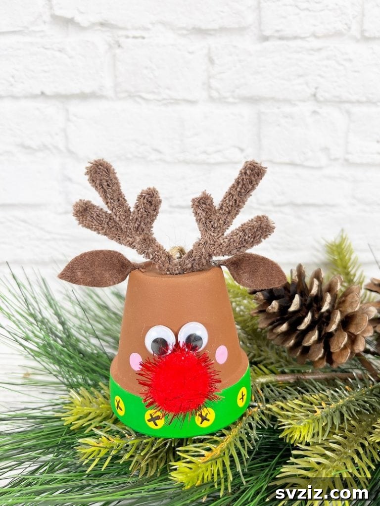 41 Quick & Easy Christmas Crafts to Finish in 15 Minutes 23 Cute Clay Pot Reindeer for Whimsical Christmas Decor