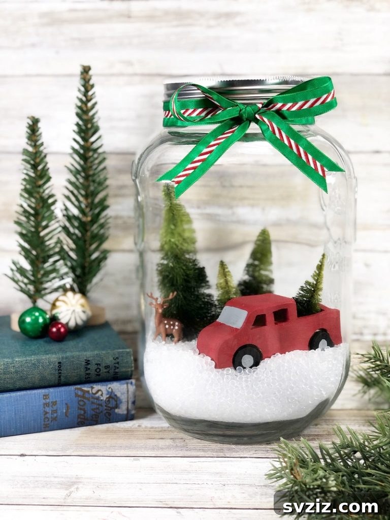 41 Quick & Easy Christmas Crafts to Finish in 15 Minutes 25 Whimsical Christmas Truck Snow Globe for Festive Home Decor