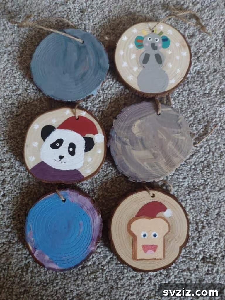 41 Quick & Easy Christmas Crafts to Finish in 15 Minutes 30 Charming Wood Slice Ornaments for Toddlers to Decorate