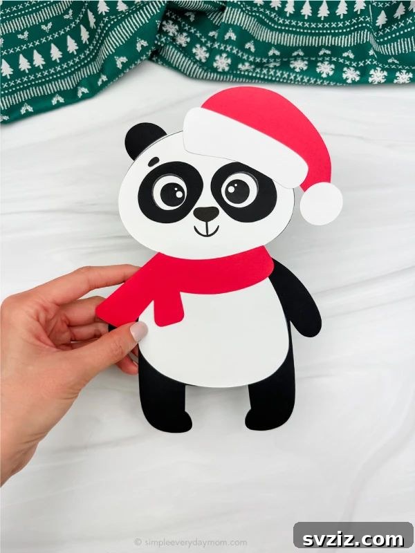41 Quick & Easy Christmas Crafts to Finish in 15 Minutes 35 Adorable Panda Christmas Craft for Kids to Make
