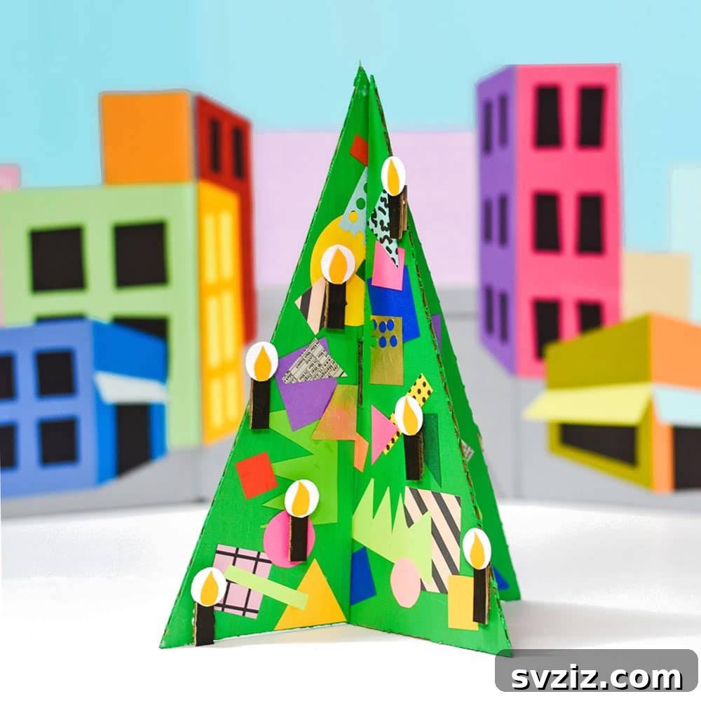 41 Quick & Easy Christmas Crafts to Finish in 15 Minutes 41 Sustainable DIY Cardboard Christmas Tree with Customizable Paint