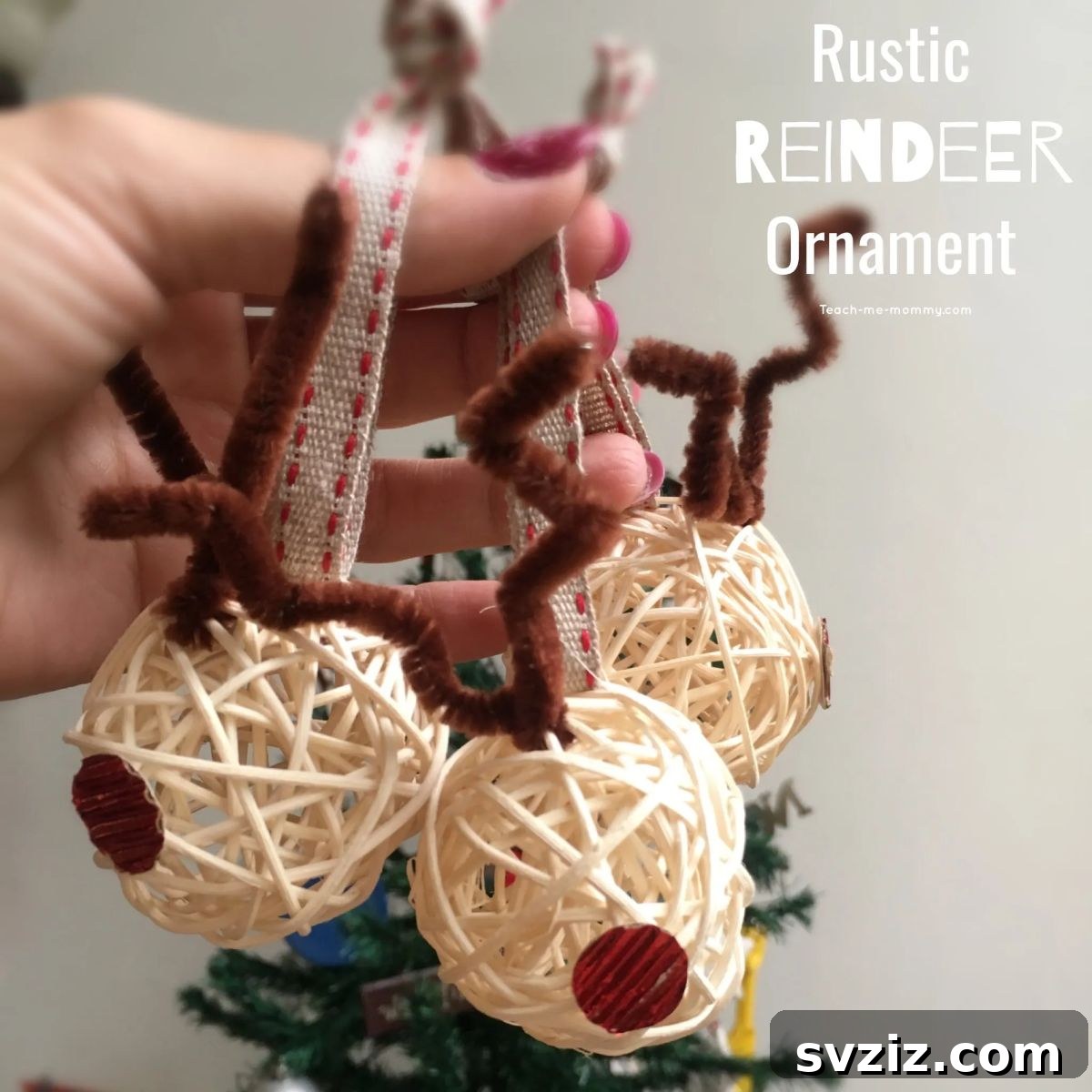 41 Quick & Easy Christmas Crafts to Finish in 15 Minutes 6 Sweet Rustic Reindeer Ornaments for a Cozy Christmas Tree