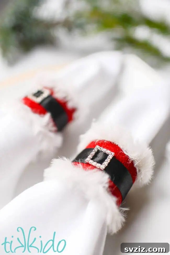 41 Quick & Easy Christmas Crafts to Finish in 15 Minutes 7 Festive Santa Napkin Rings for a Joyful Christmas Table Setting