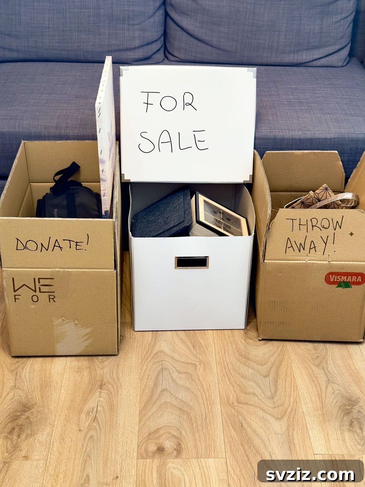 Use Three Boxes to Sort Items