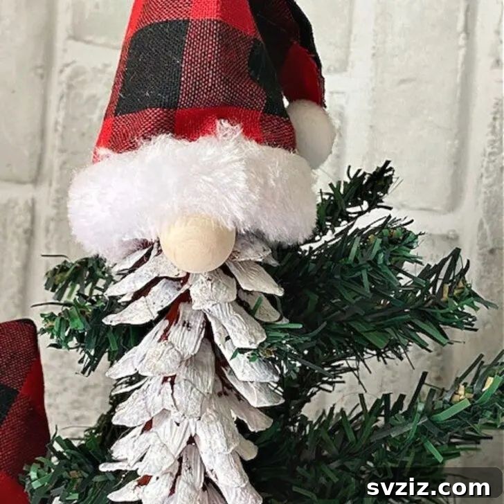 Delightful Pinecone Holiday Projects 7 Cute DIY Christmas gnome pinecone ornaments