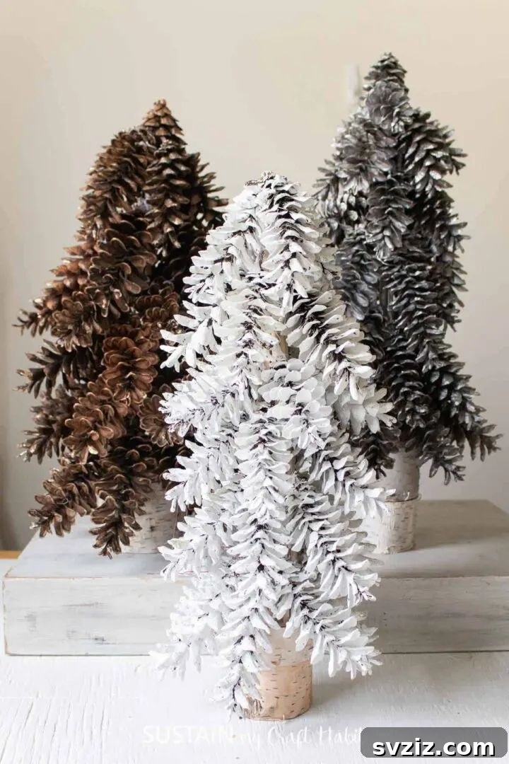 Delightful Pinecone Holiday Projects 10 Scandinavian inspired pinecone tabletop Christmas trees