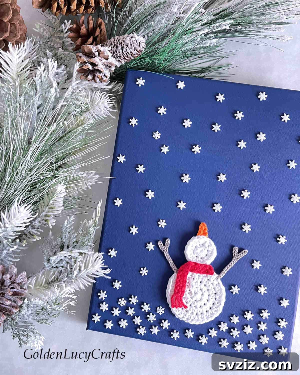 Crochet Snowman Wall Art