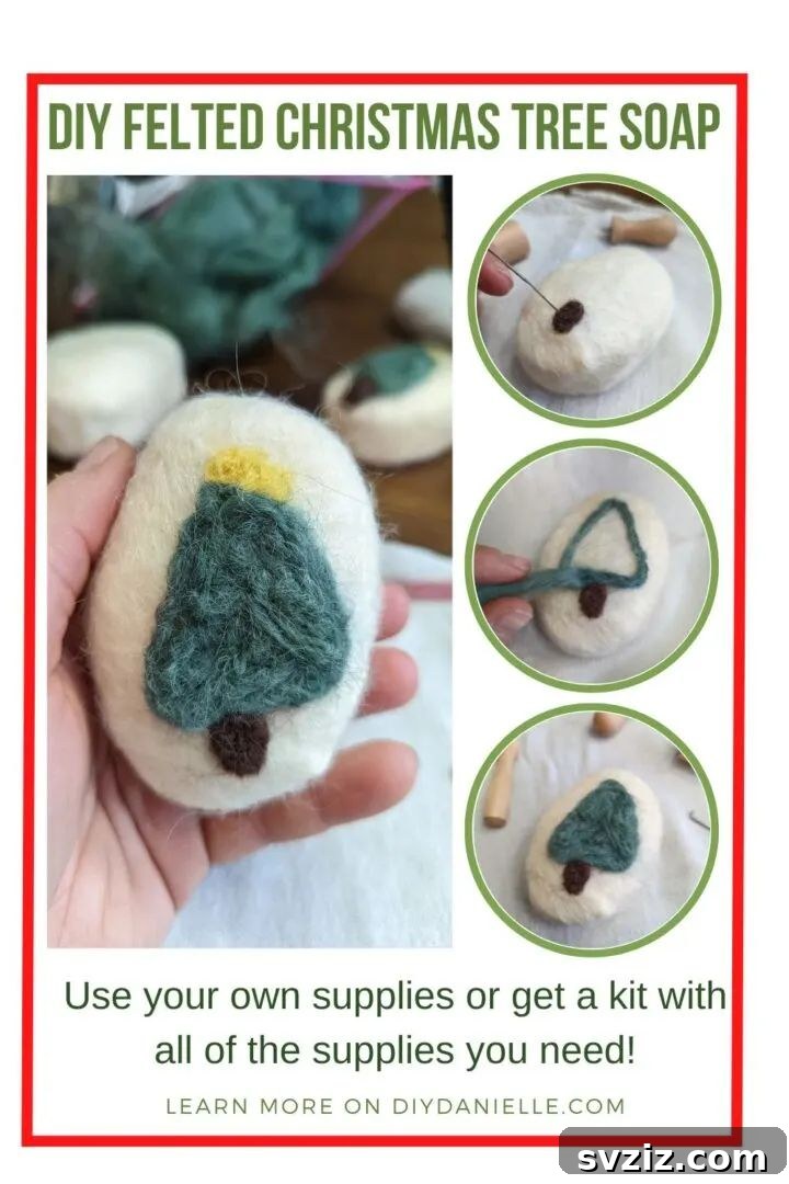  Felted Christmas Tree Soap