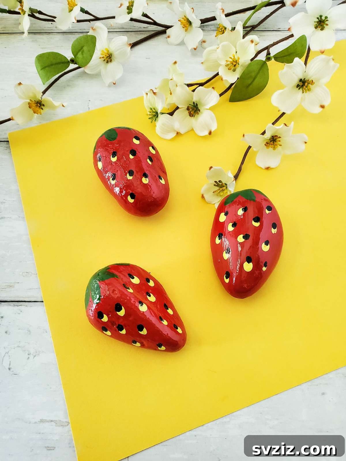 painted strawberry rocks