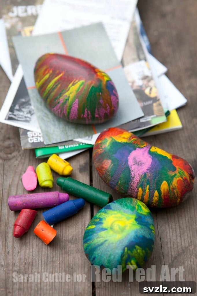Melted Crayon Rocks
