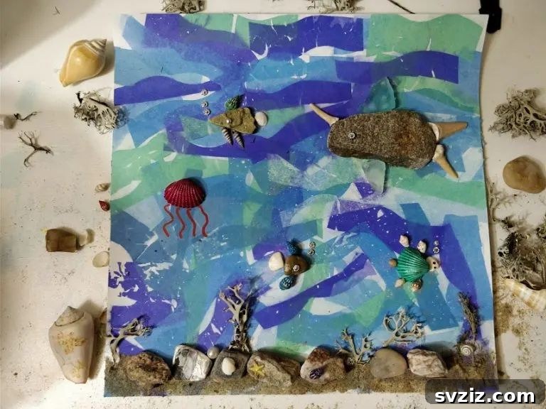 tissue paper art rocks