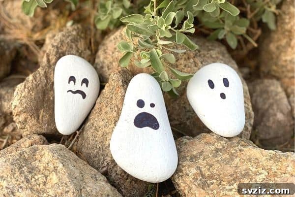 Halloween ghost rocks