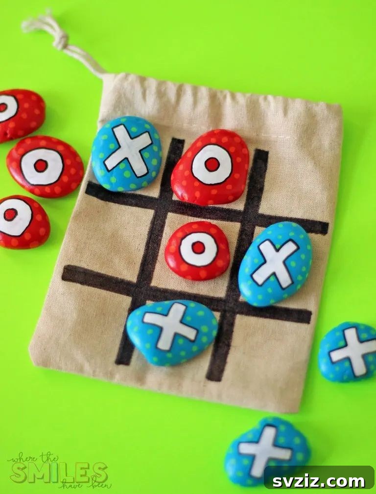 Painted Rock Tic Tac Toe