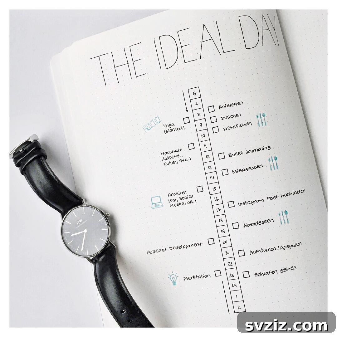 Minimalist daily planner using grids and stencils