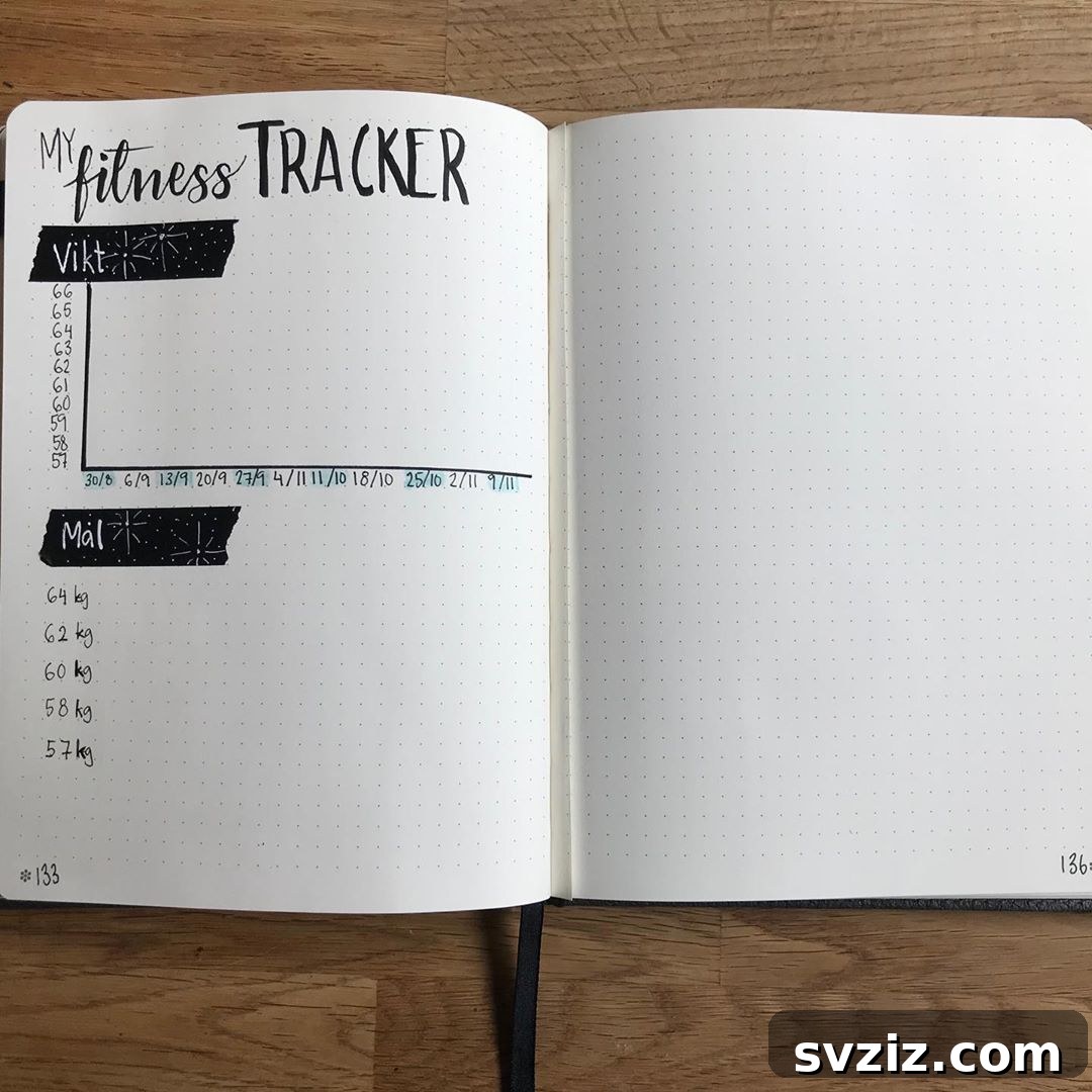 Arrange activities bullet journal for fitness tracking