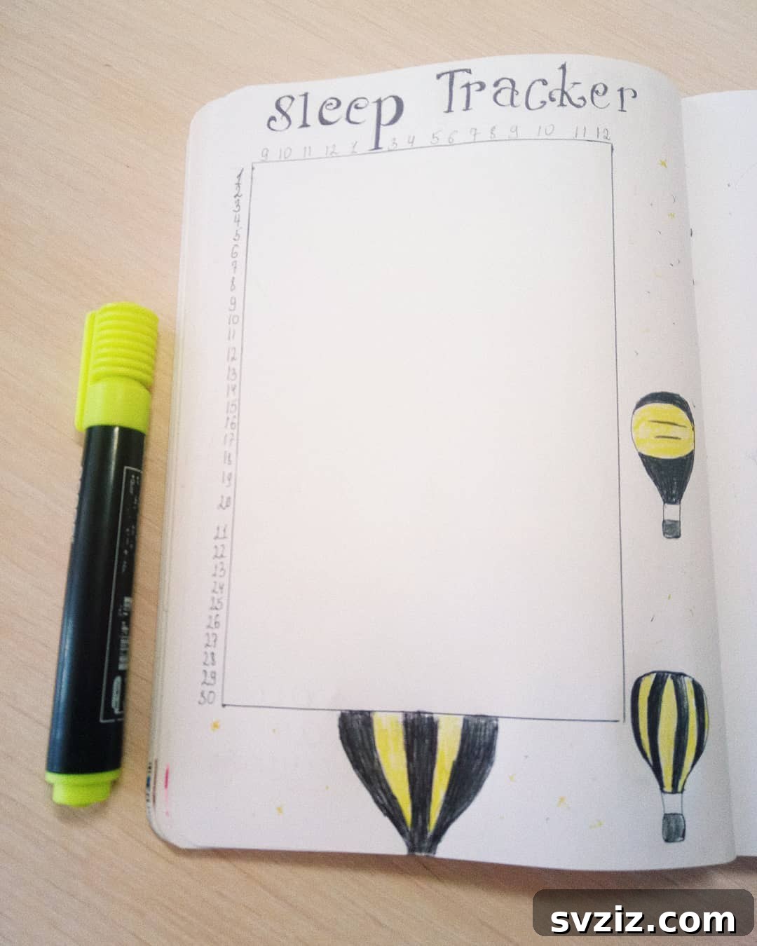 Sleep tracker minimalist bullet journal for monitoring sleep patterns