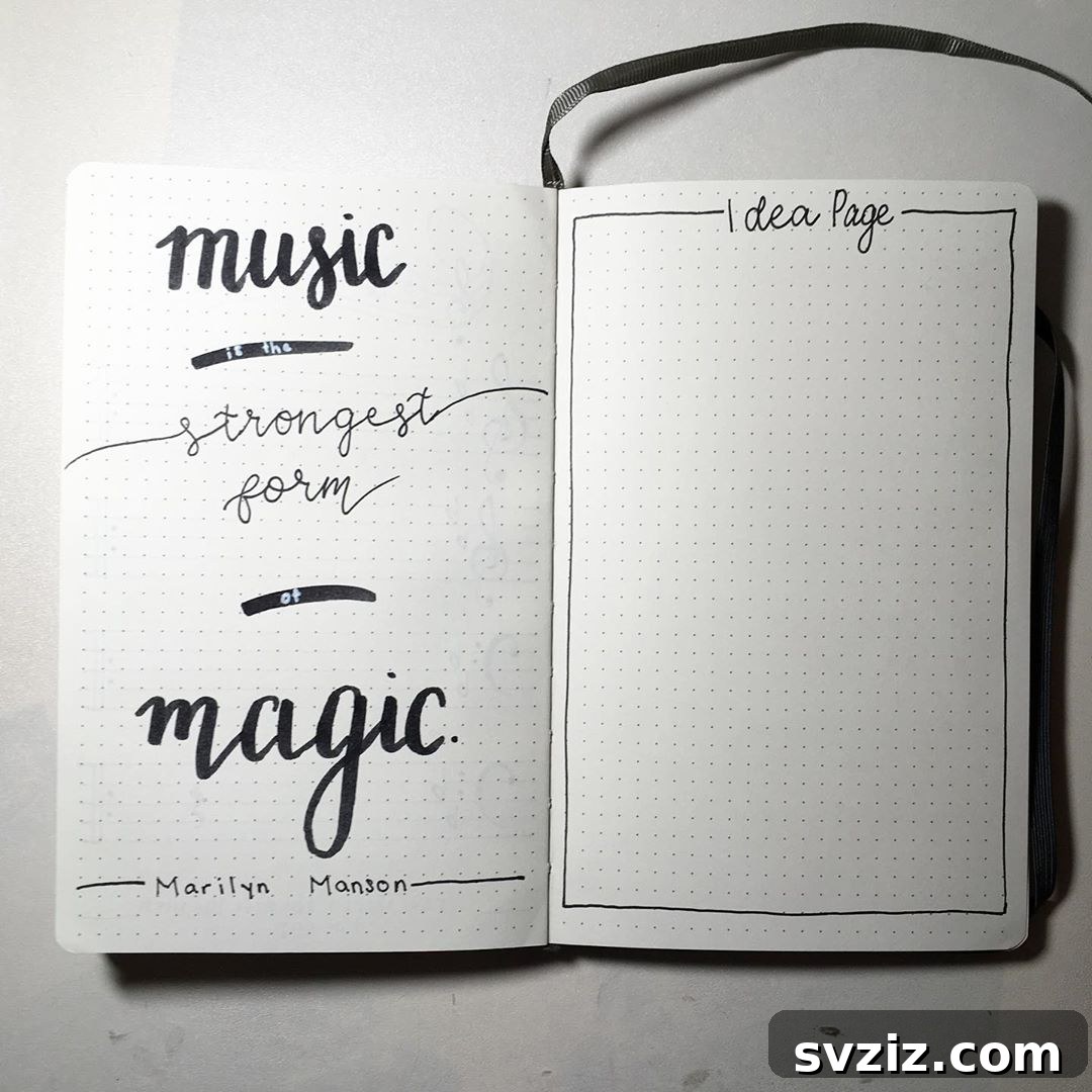 Quick quote minimalist bullet journal for inspiration