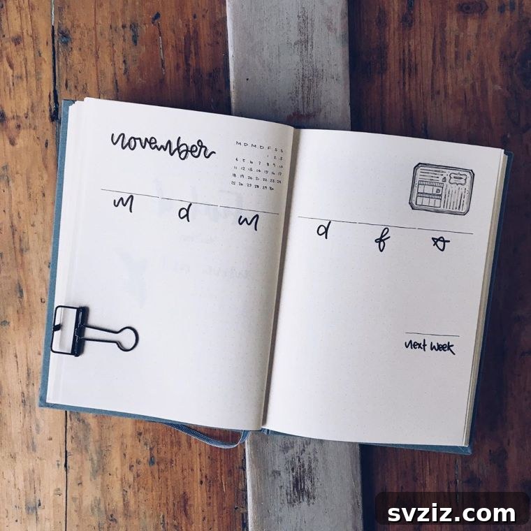 Minimalism layout for open-ended journaling