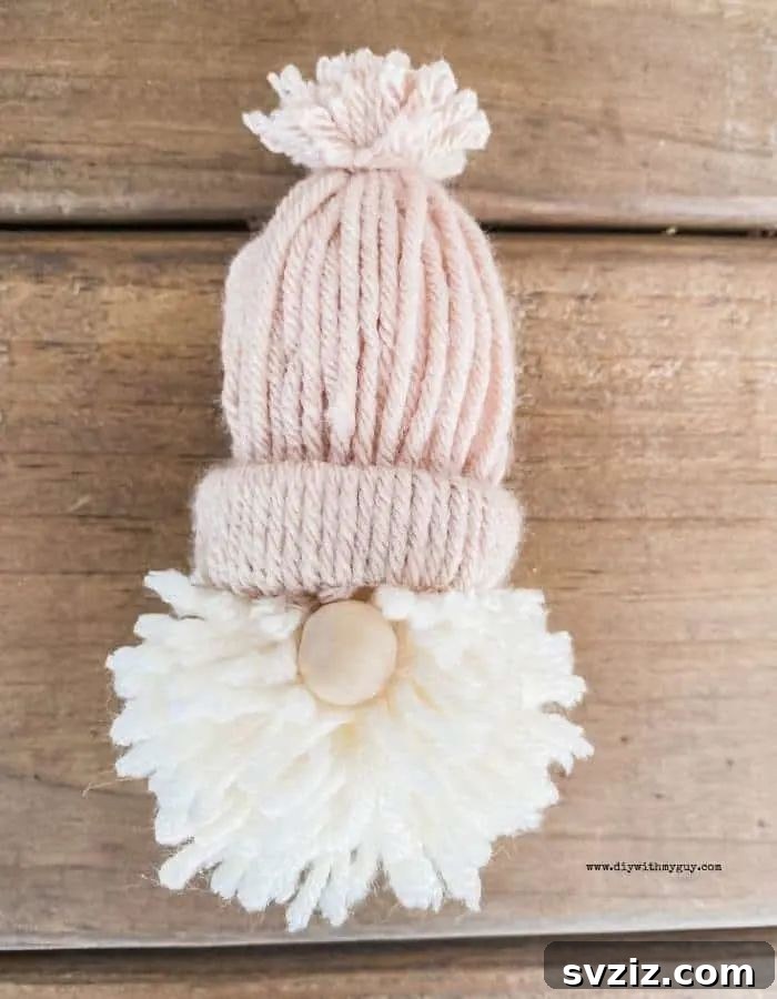 Chic Pink Yarn Gnome Ornaments